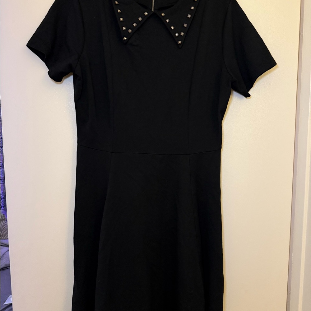Unique vintage Black Studded Collar Dress